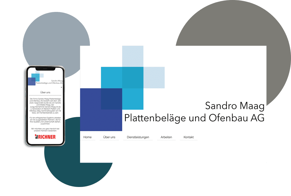 Projekt Sandro Maag Plattenbeläge und Ofenbau mit Mobile- und Desktop-Ansicht